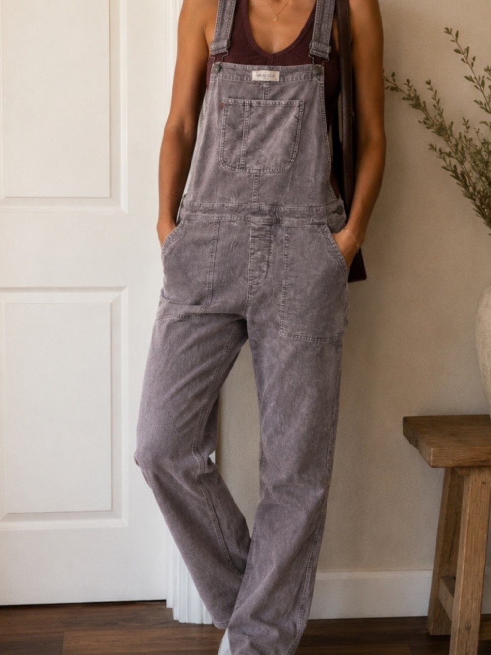 Source Unknown Washed Gray Women's Denim Overalls